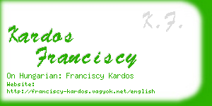 kardos franciscy business card
